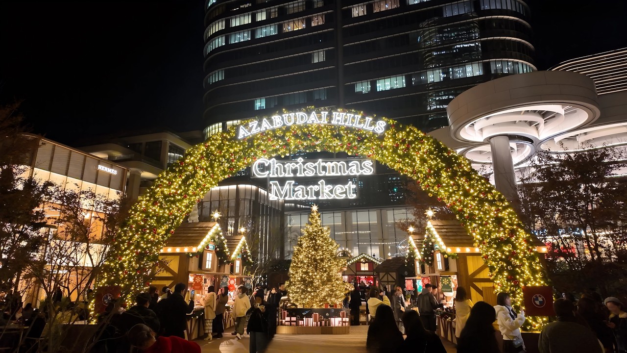 Azabudai Hills: Tokyo’s Luxury Christmas Market | Roppongi Hills, Ebisu & Shibuya | 4K Tour