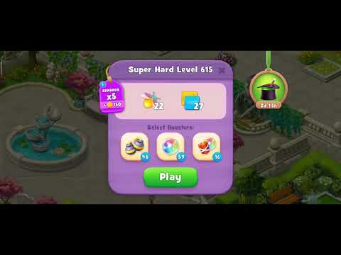 Gardenscapes Level 615 Walkthrough "No Boosters Used"