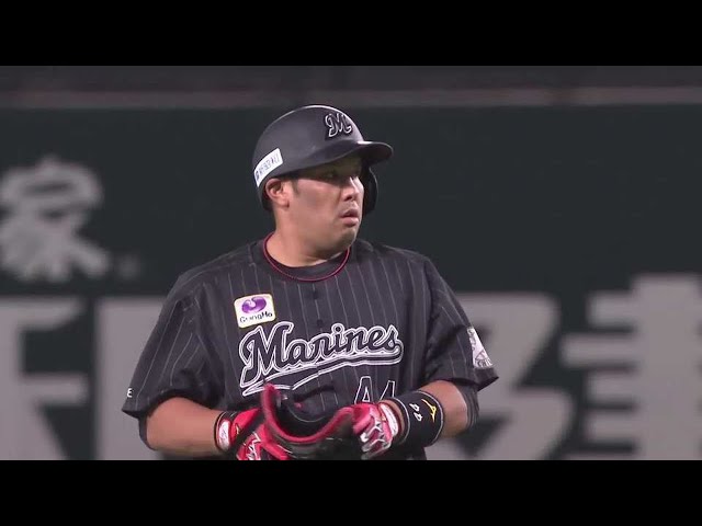 【3回表】今日3打点の大活躍!! マリーンズ・井上晴哉が3塁線を破る2点タイムリー2ベースヒットを放つ!! 2022年9月1日 福岡ソフトバンクホークス 対 千葉ロッテマリーンズ