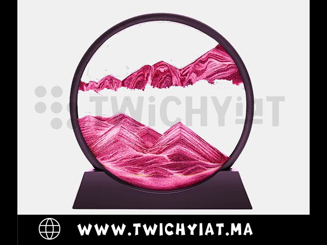 لوحة رمال متحركة ثلاثية الأبعاد زجاج مستدير الساعة الرملية الديناميكية ديكور المنزل ديكور غرفة المعيشة ديكور سطح المكتب