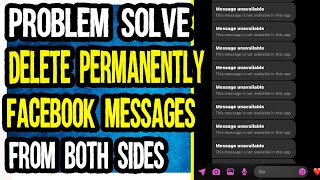 facebook messages delete from both sides permanently | facebook messages delete kaisy karain