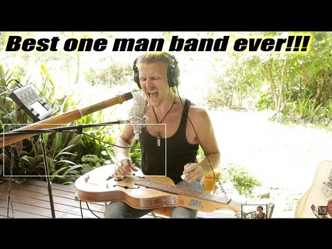 One man band: naTHAN Kaye - slide guitar & didgeridoo simultaneously #burningthecandle