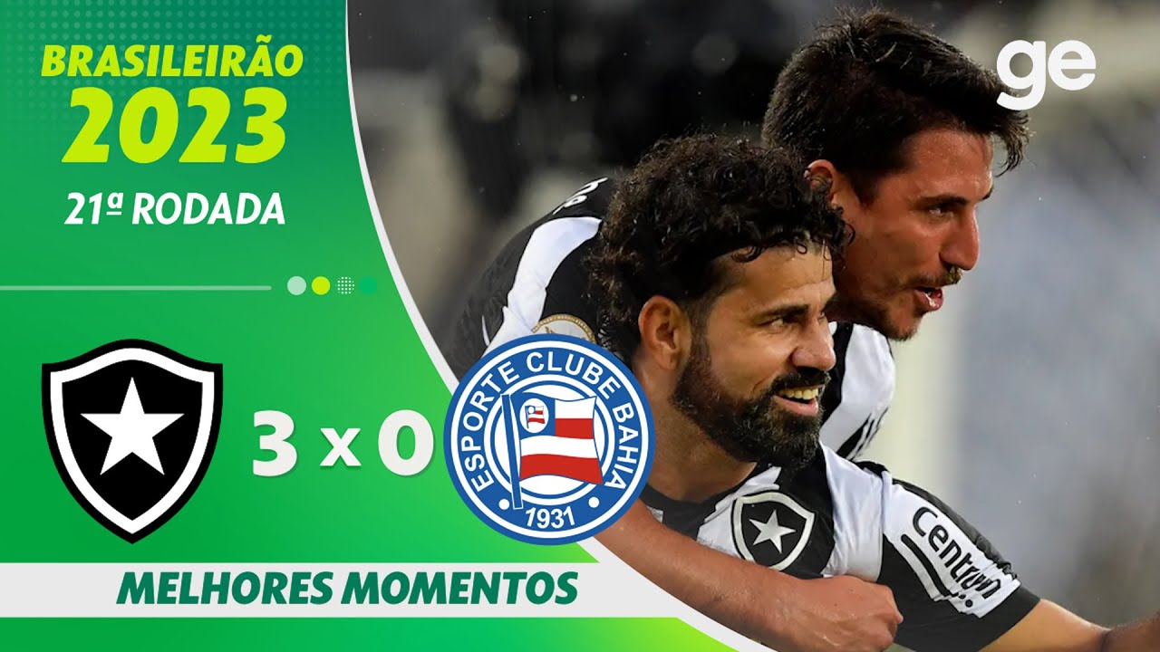 VÍDEO | Gols e melhores da vitória do Botafogo sobre o Bahia por 3 a 0 no Nilton Santos