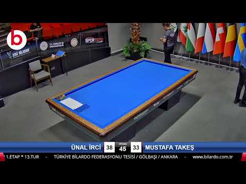 ÜNAL İRCİ & MUSTAFA TAKEŞ Bilardo Maçı - 2023 ERKEKLER 1.ETAP-13.TUR