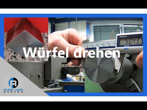 Würfel drehen auf einer Drehmaschine // lathe cube turning