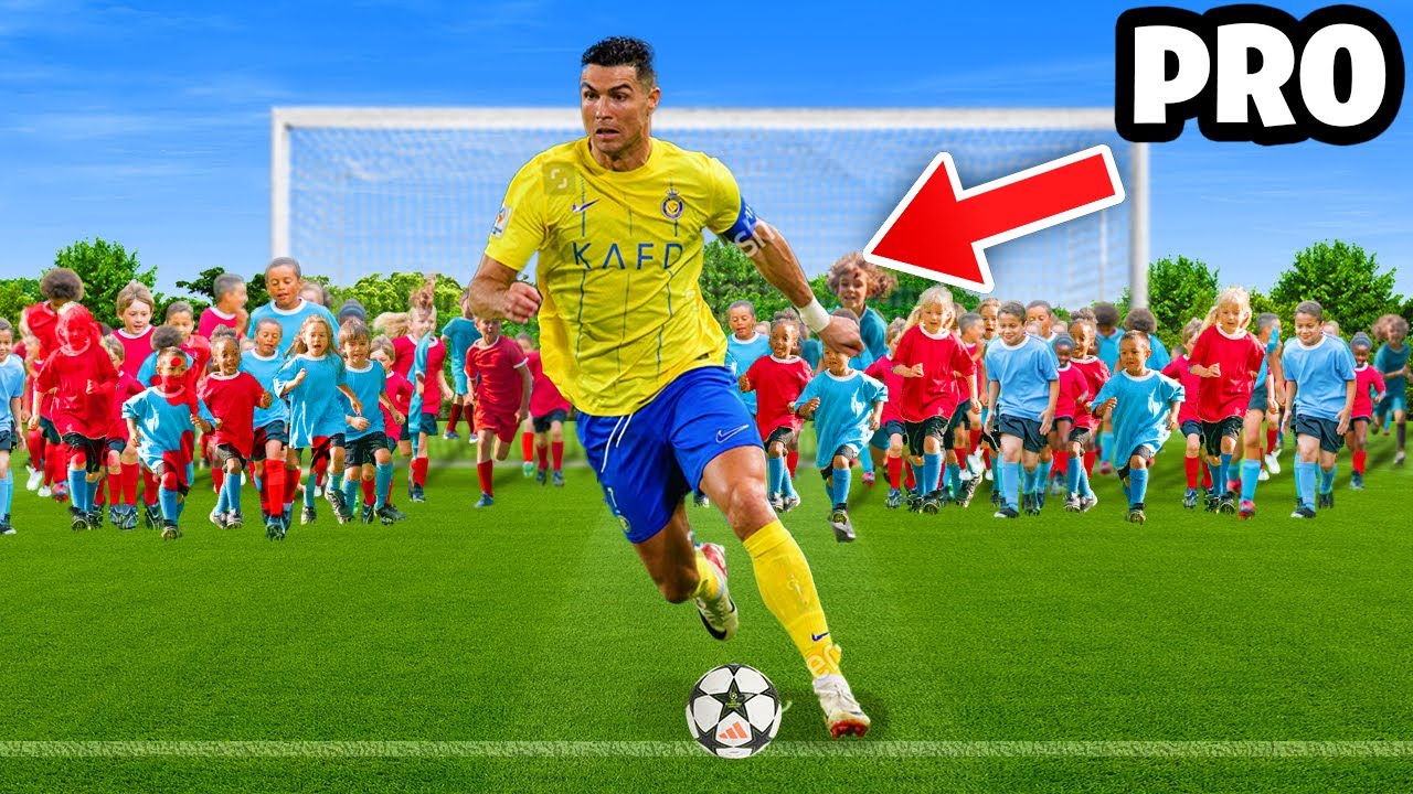 100 KIDS vs 10 YEAR OLD PRO FOOTBALLER