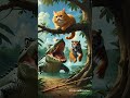 An Orange Cat Goes Fishing Then Crocodile Are Trying To Attack Him Cat Cutecat