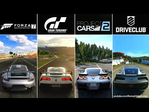 Forza 7 vs. Gran Turismo Sport vs. Project CARS 2 vs. DriveClub | Graphics, Rain Comparison PS4/Xbox