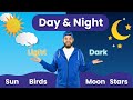 Day Night English Vocabulary Day Night Light Dark Learning Video For Kids