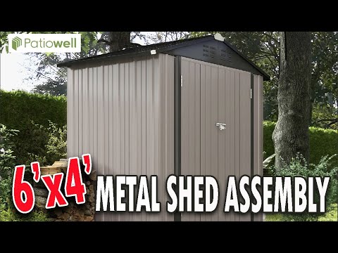 METAL SHED Unboxing & Assembly | PATIOWELL Double Door Shed | 6x4 Storage Building