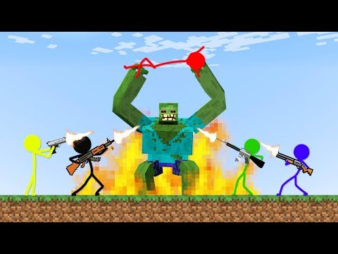 Stickman VS Minecraft: Zombie Apocalypse 4 - AVM Shorts Animation