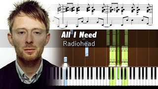 Radiohead - All I Need - Piano Tutorial with Sheet Music