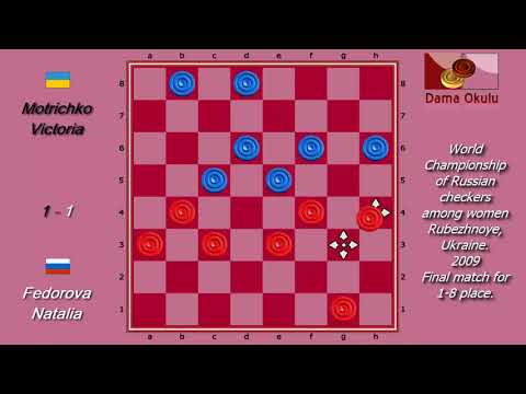 Fedorova Natalia (RUS) - Motrichko Victoria (UKR). World Draughts-64_women-2009. Final.