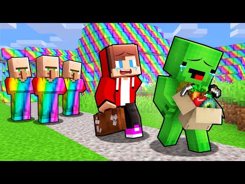 Villagers Kicked Mikey and JJ Out of the OP Village in Minecraft (Maizen)