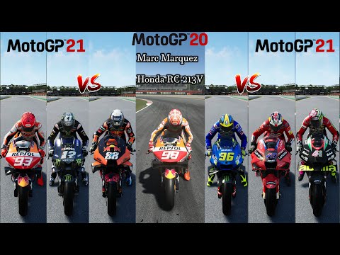 MotoGP 21 || Honda RC 213V ( Marc Marquez MotoGP 20 ) VS MotoGP 21 GP Bikes & Historical Bikes ||