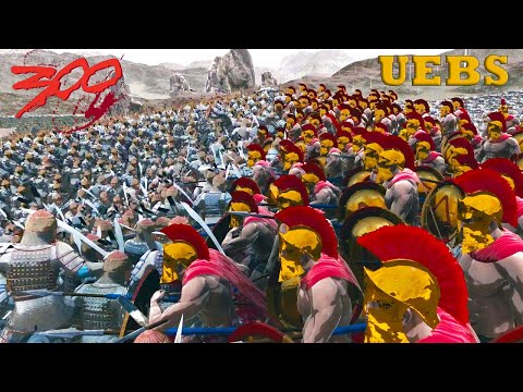 300 Spartans vs 10000 Persians - 300 the Movie BATTLE SCENE RECREATED - UEBS