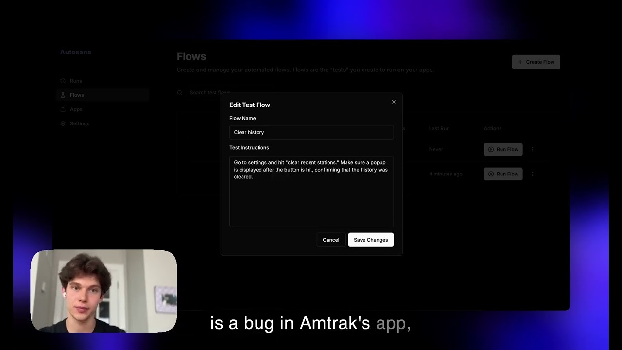 Autosana V1 Demo (Mobile App Testing w/ Natural Language)