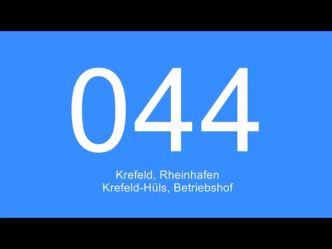 [Video] Linie 044 | Krefeld, Rheinhafen - Krefeld-Hüls, Betriebshof | 2023