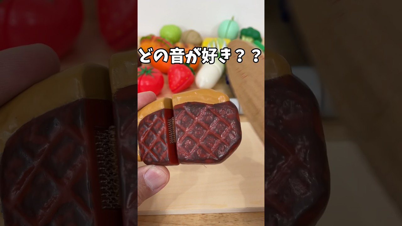 肉、ハンバーグ、魚、ホットドッグ♪ プラスチックままごとトントンASMR  マジックテープ#shorts