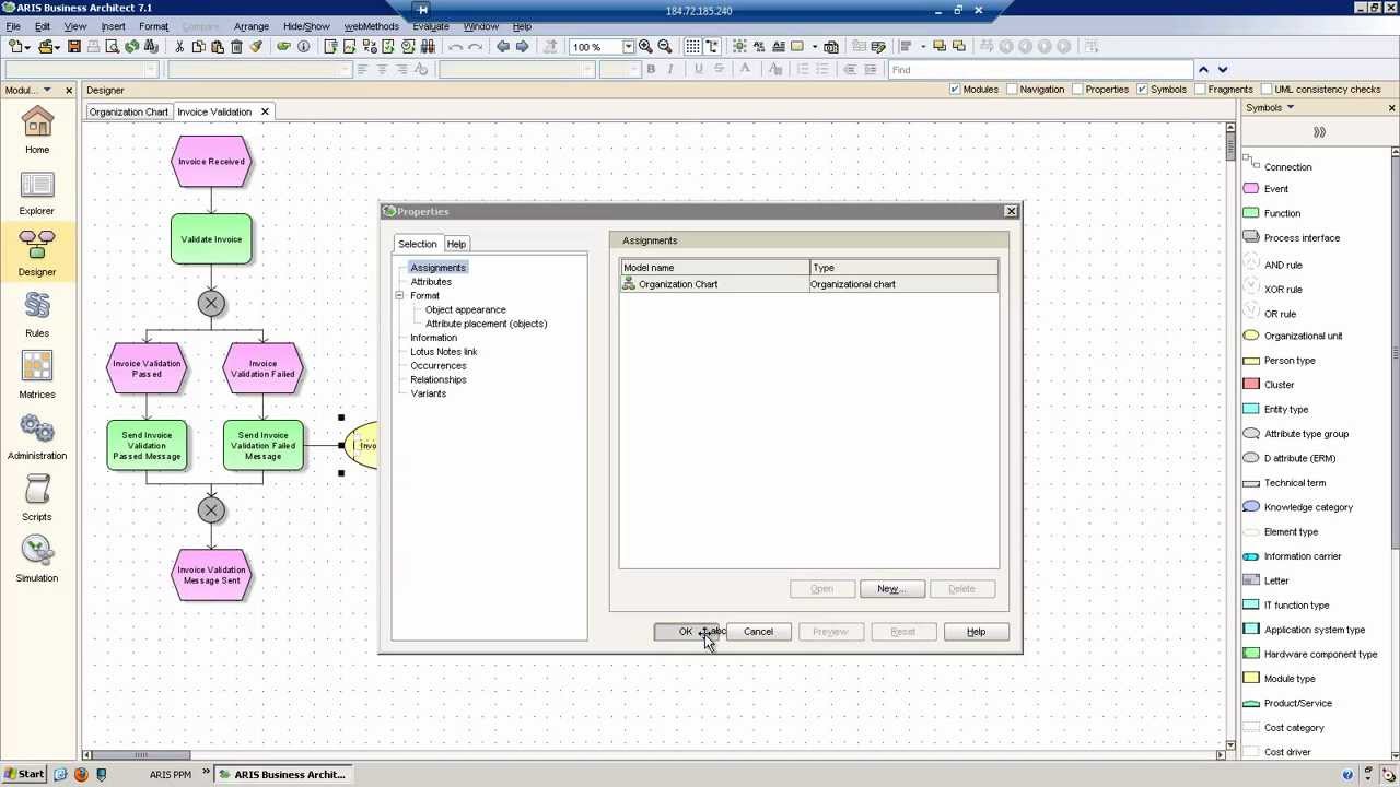 Creating a Process Model with ARIS