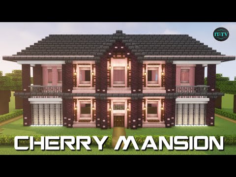 Building A LARGE CHERRY WOOD HOUSE In Minecraft - TUTORIAL