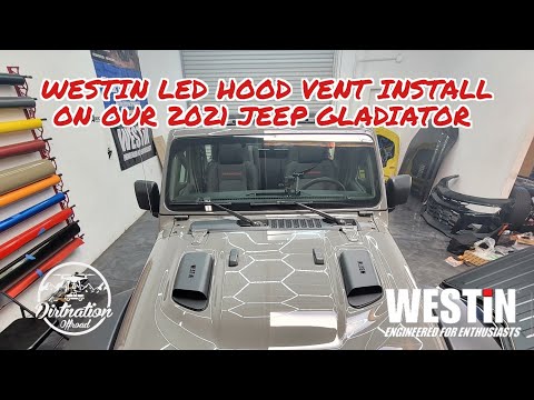 Westin LED Hood Scoops install and review! 2021 Jeep Gladiator Rubicon