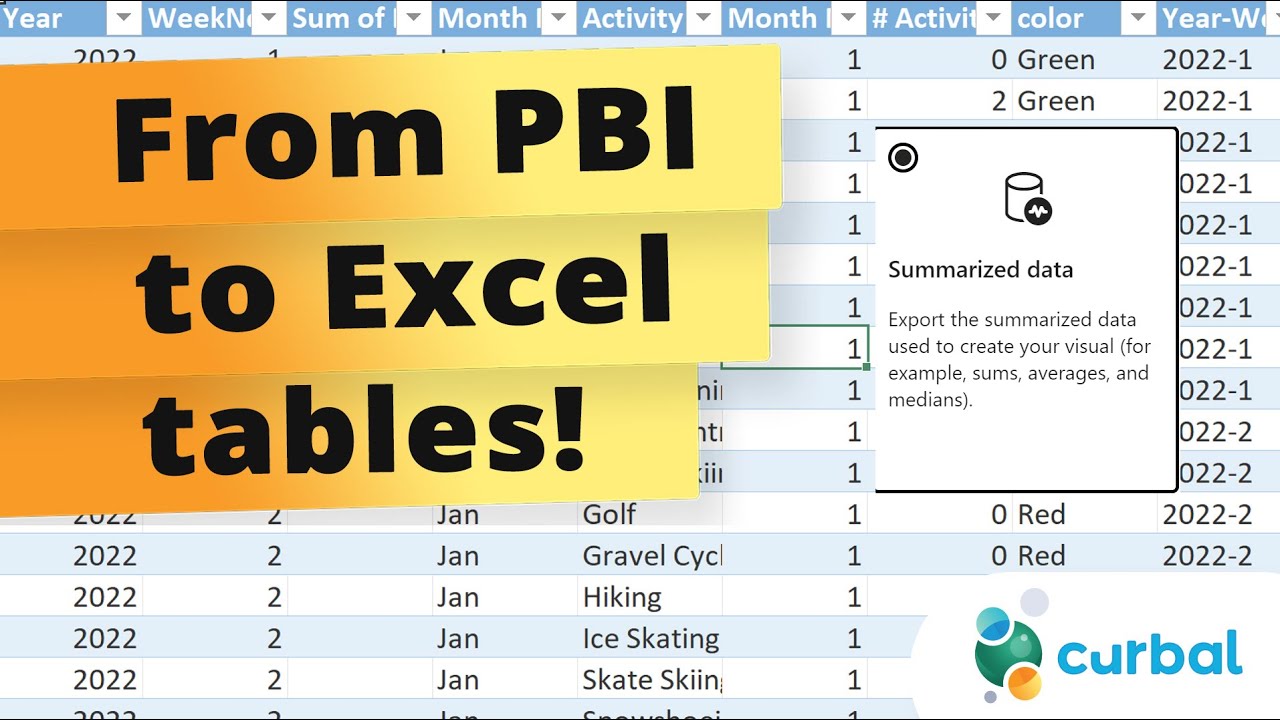 Export data from Power BI service to Excel as a table!!
