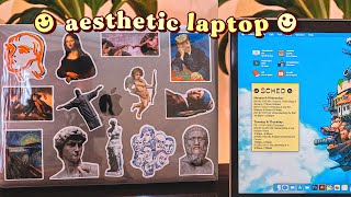 how to have an aesthetic laptop 💻 ways to customize your macbook 💫