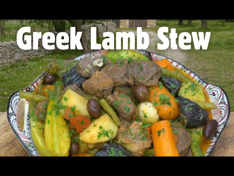 Greek Farmhouse Style Lamb Stew | Mediterranean One Pot Dish