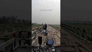 This bridge on Majuli Island is crazy 😮 #motorcycletrip #assam #india #travel #motovlog #indiatrip
