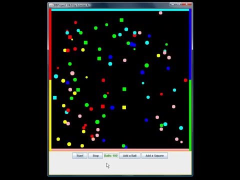 Bouncing Balls With Square Obstacles Java