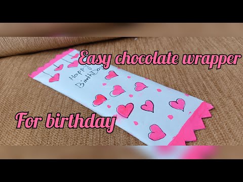 easy chocolate wrapper with paper for birthday #handmade #chocolatewrapper #papercraft #simple