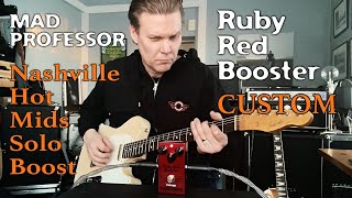 Video thumbnail for Mad Professor, Ruby Red Booster Custom with Nashville Hot Mids Solo Boost, short clip by Marko Karhu by Mad Professor Pedals