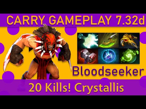 💥20 Kills! Crystallis Bloodseeker Carry Gameplay - Top MMR Dota 2