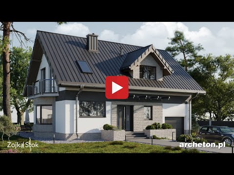 Projekt domu Zojka Stok - archeton.pl - z użytkowym poddaszem 163,2 m2