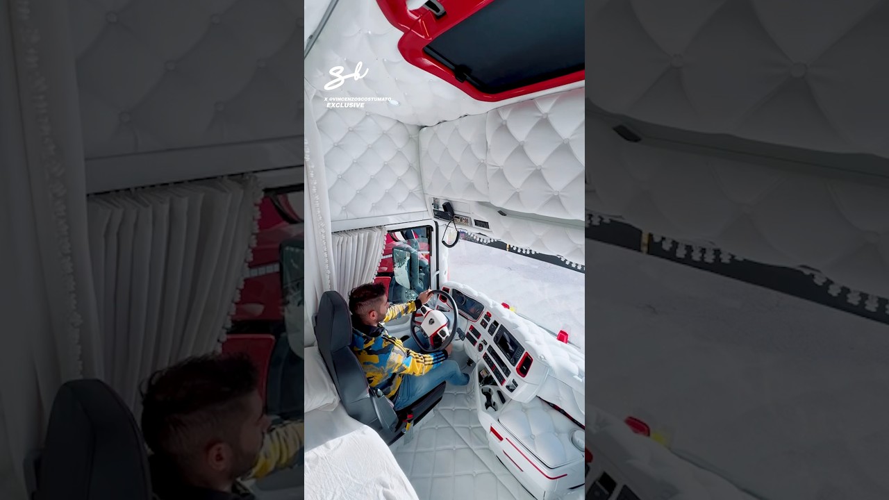 Why does this truck interior look like one big mattress? 🤯😍  I 🎥: @vincenzoscostumato  #truck
