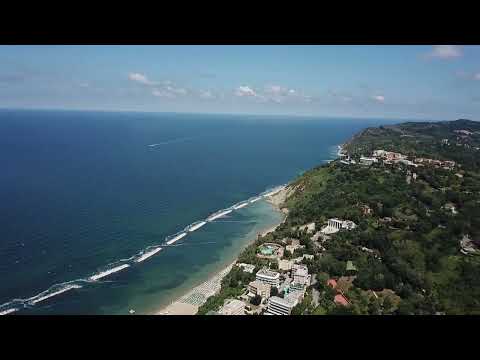 Bird's view of the Adriatic Sea from Pesaro, region of Marche, Italy