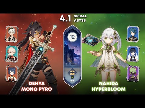 (F2p) C1 Dehya Mono Pyro and Nahida Hyperbloom | Genshin Impact Spiral Abyss 4.1 Floor 12 Full Star