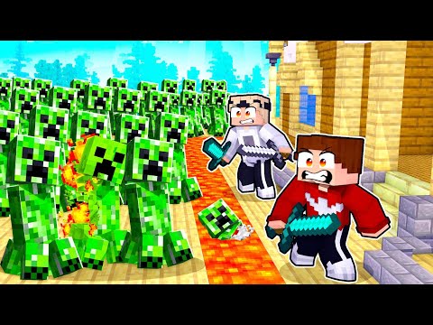 100 CREEPER vs. SICHERSTES HAUS?! (Minecraft)