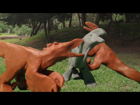 Deinonychus hunting Tenontosaurus