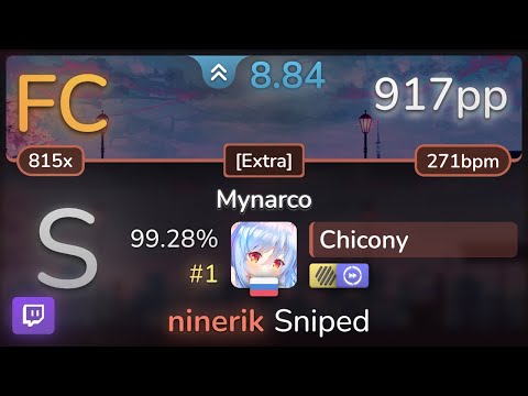 🔴 8.8⭐ Chicony | positive MAD-crew - Mynarco [Extra] +HDDT 99.28% (#1 917pp FC) - osu!