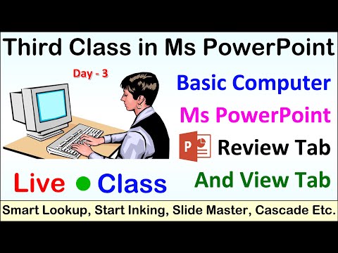 PowerPoint Review Tab View Tab Smart Lookup Compare Start Inking Notes Page Handout Cascade