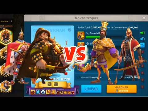 Genghis Khan/Nevsky vs Ciro/Mehmed - no equip - Rise of Kingdoms RoK
