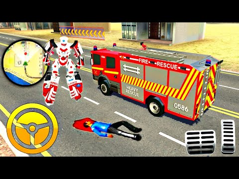 Fire Fighters Robot Transform Truck Emergency Rescue Simulator Android Gameplay