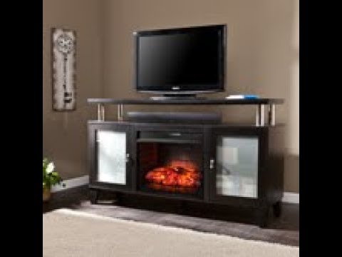 Southern Enterprises Cabrini Electric Fireplace Media Console W/ Infrared Heater - Black