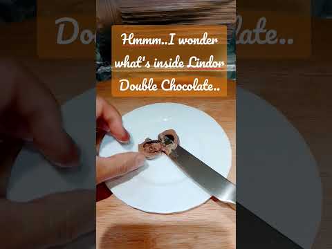 Checking what's inside Lindor Double Chocolate..