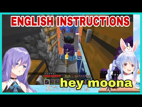 Hololive Cut - Pekora Have Hilarious English Conversation When Testing Moona Raid Farm | Minecraft [Hololive]