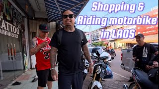 Riding motorbike on beautiful day in Vientiane, Laos