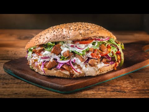 deftiger veganer Döner mit gegrillter Paprika - komplettes Rezept