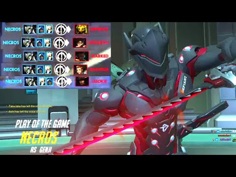 Fastest Genji Necros Goes Insane with - 53 elims! POTG! [ Overwatch Season 28 Top 500 ]